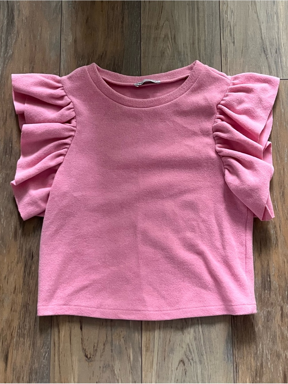 Zara Pink Ruffle Sleeve Top